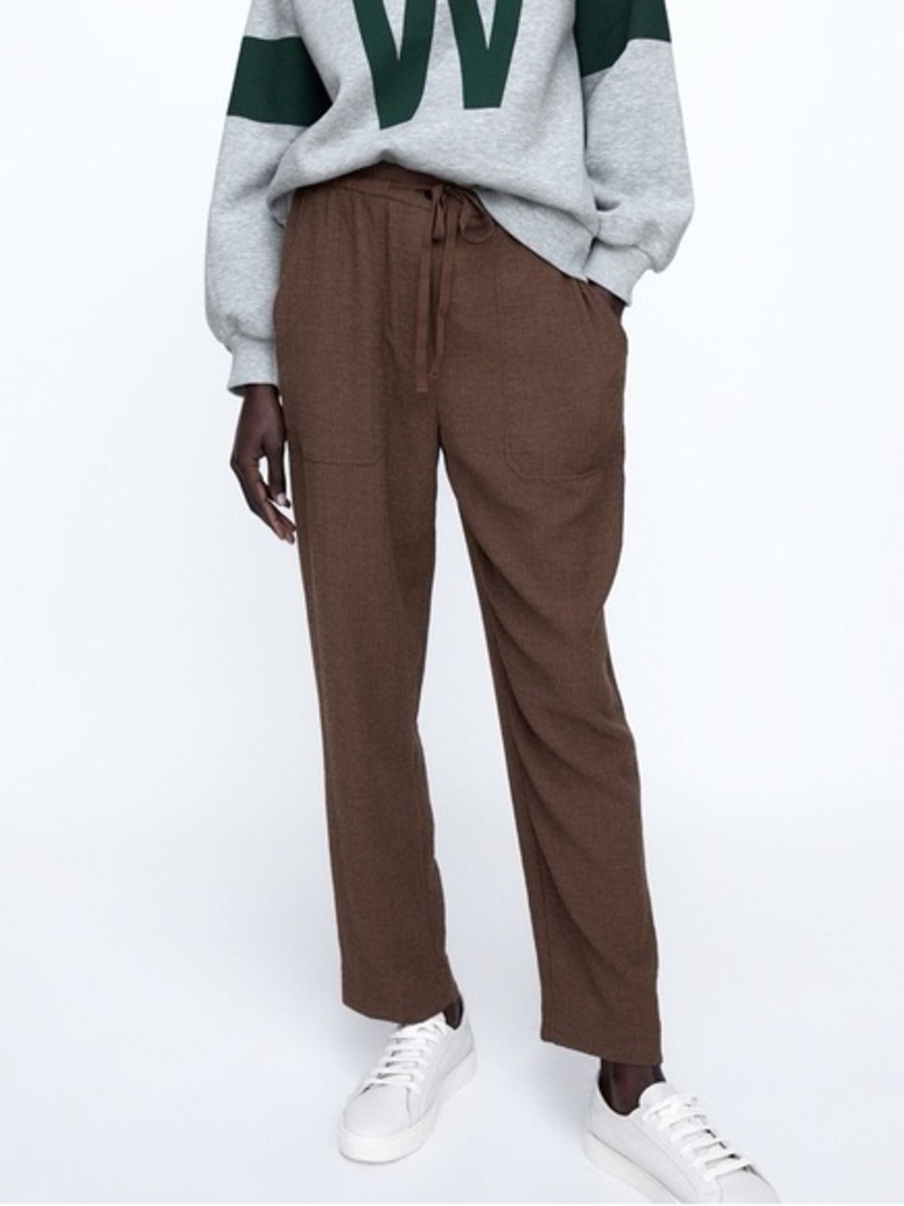 ZARA textured trouser pants